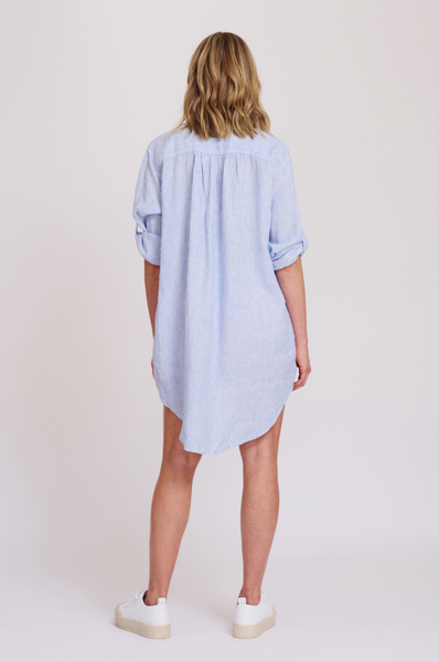 Stripe Overshirt- Blue