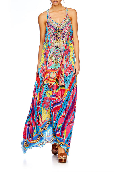 V Neck Racer Back Dress- Ms Mochilla