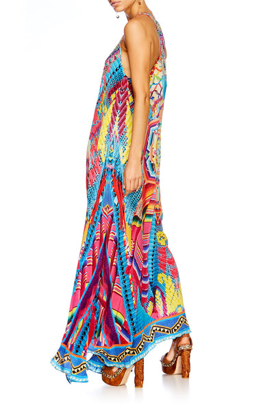 V Neck Racer Back Dress- Ms Mochilla