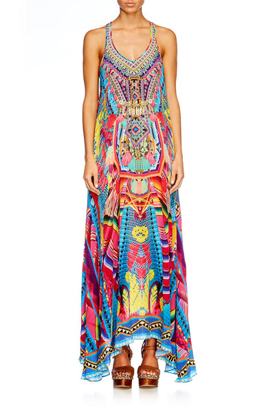 V Neck Racer Back Dress- Ms Mochilla