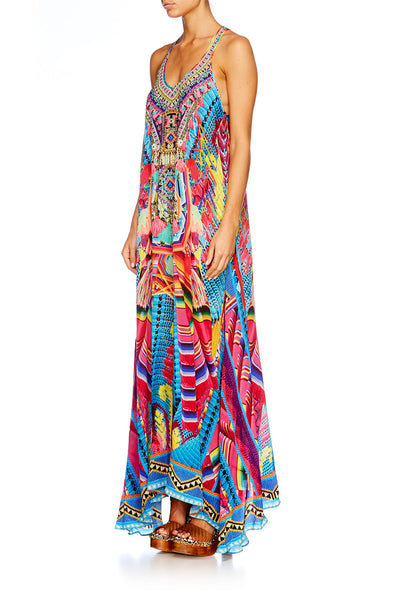 V Neck Racer Back Dress- Ms Mochilla