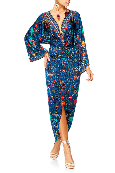 Long Split Front Slip Dress- Kindness Kaleidoscope