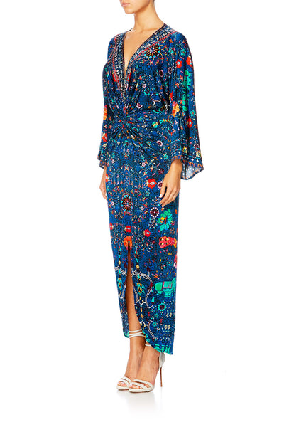 Long Split Front Slip Dress- Kindness Kaleidoscope