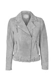 Classic Biker Jacket- Grey Suede