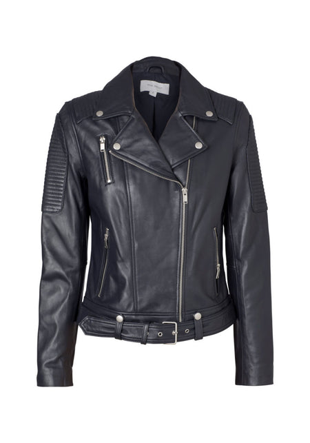 Classic Biker Jacket- Navy