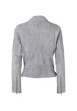 Classic Biker Jacket- Grey Suede