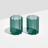 TWO WAVE GLASSES - TEAL