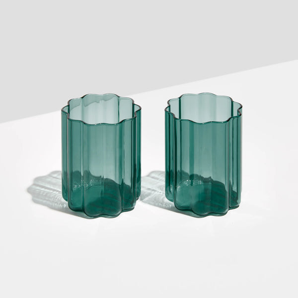 TWO WAVE GLASSES - TEAL
