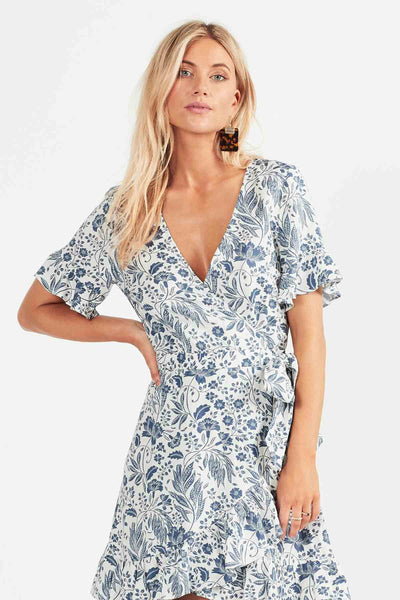 Cameli Wrap Dress- Blue