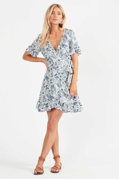 Cameli Wrap Dress- Blue