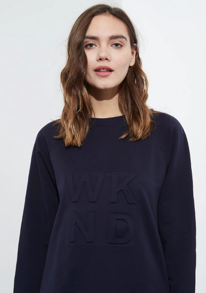 Embossed Sweat- Navy