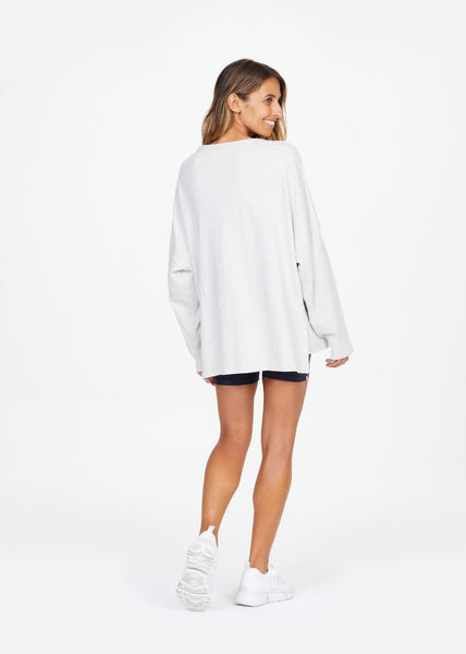 Hazel LS Top- Grey Marle