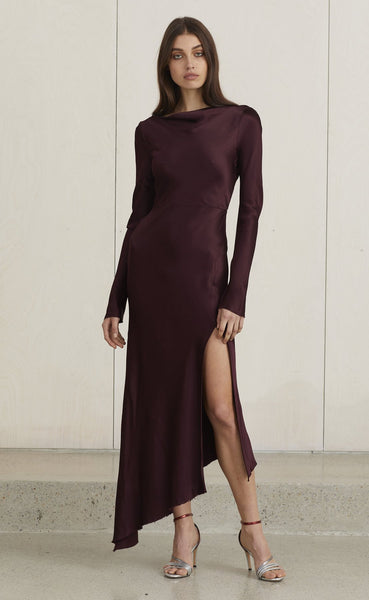 Caroline Midi Dress- Plum
