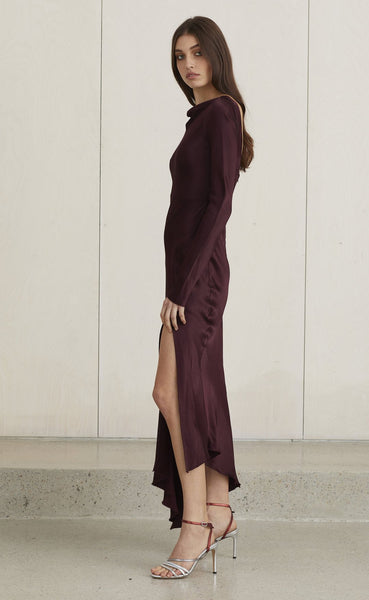 Caroline Midi Dress- Plum