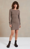Riviera Knit L/S Mini Dress- Slit