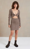 Riviera Knit L/S Mini Dress- Slit