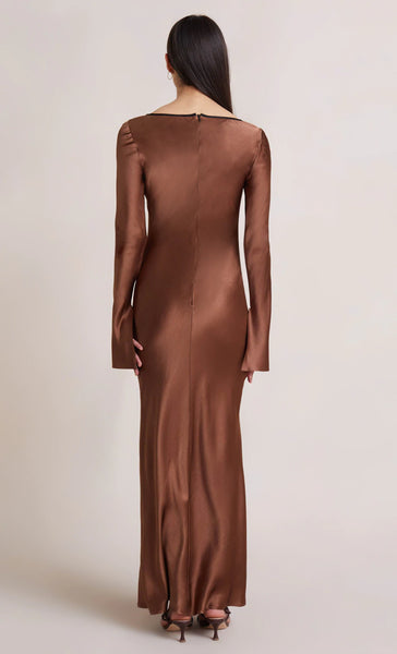 Annika L/S Maxi Dress- Chocolate