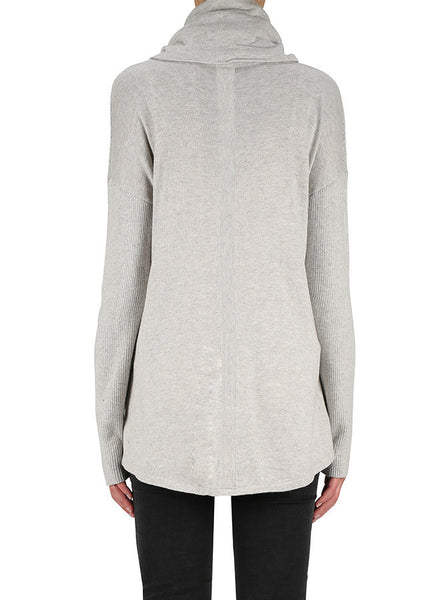 Wanderlust Scarf Roll Neck- Grey Marle