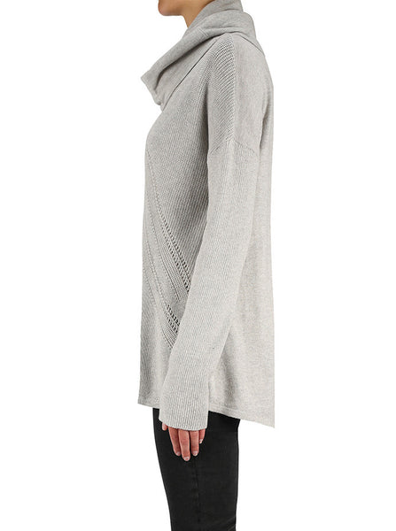 Wanderlust Scarf Roll Neck- Grey Marle