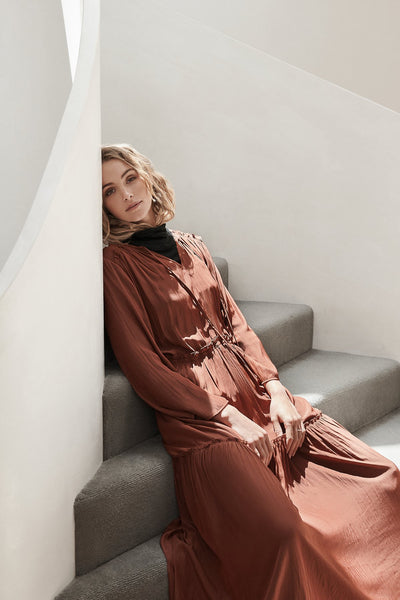 Lang Dress- Rust