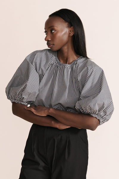 Blus Top- Vintage Check