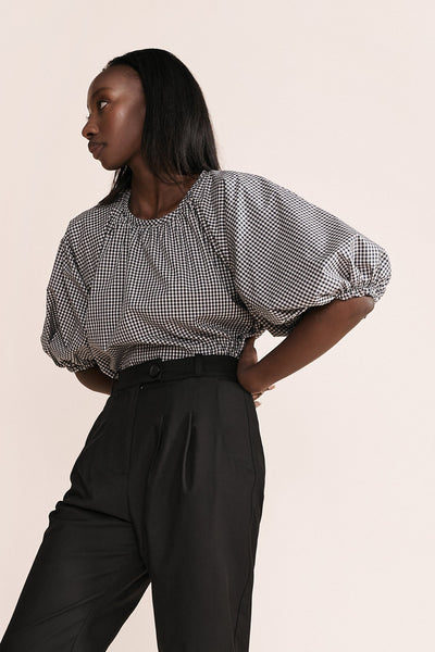 Blus Top- Vintage Check