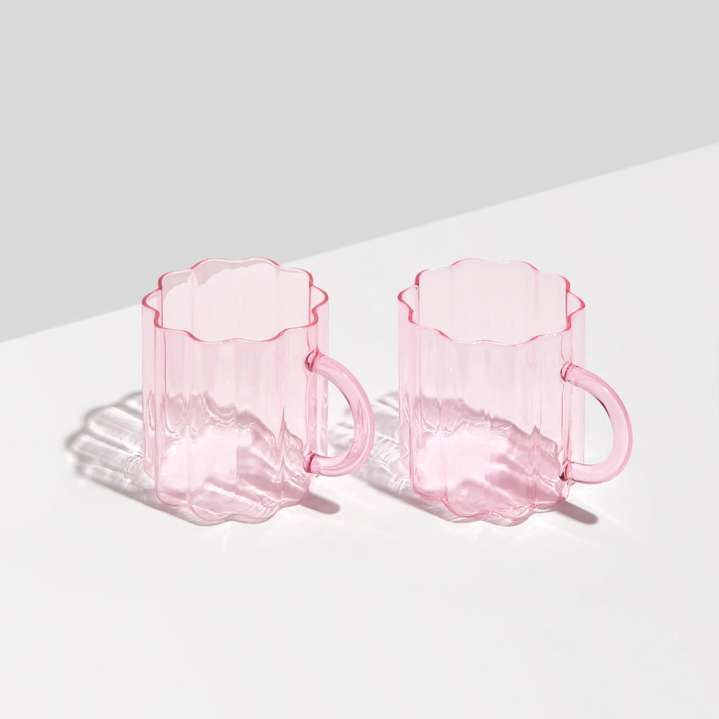 Wave Mug - Set of 2 Pink