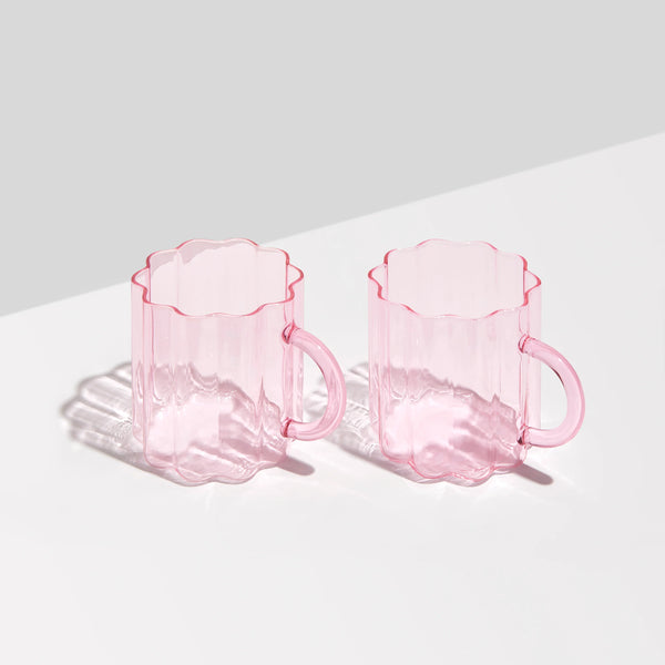 Wave Mug - Set of 2 Pink