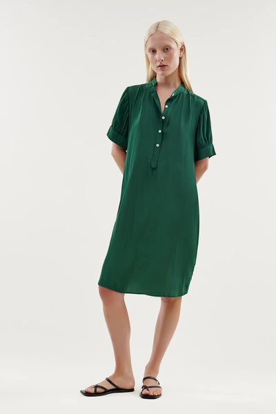 Tillhora Shirt Dress- Emerald