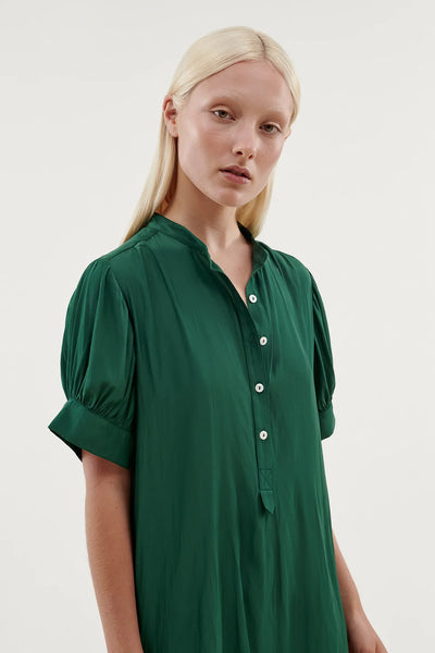Tillhora Shirt Dress- Emerald