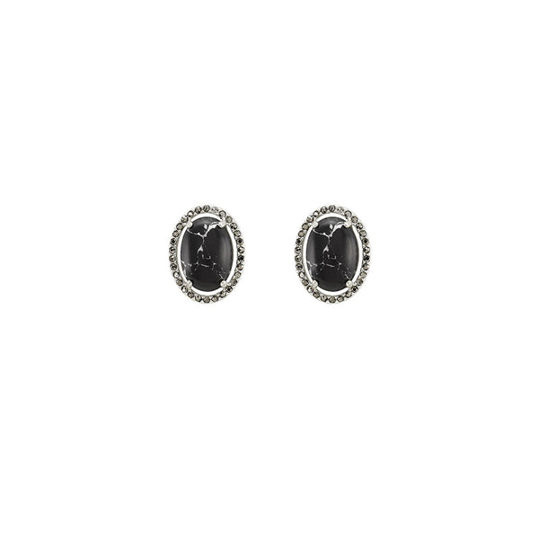 Wildest Dreams Stud Earrings- Black Marble