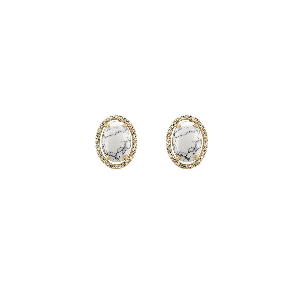 Wildest Dreams Stud Earrings- White Howlite