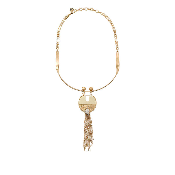 Wildest Dreams Collar Necklace- White Howlite