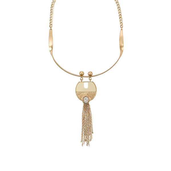 Wildest Dreams Collar Necklace- White Howlite