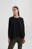 Pleat Back Combi Top- Black