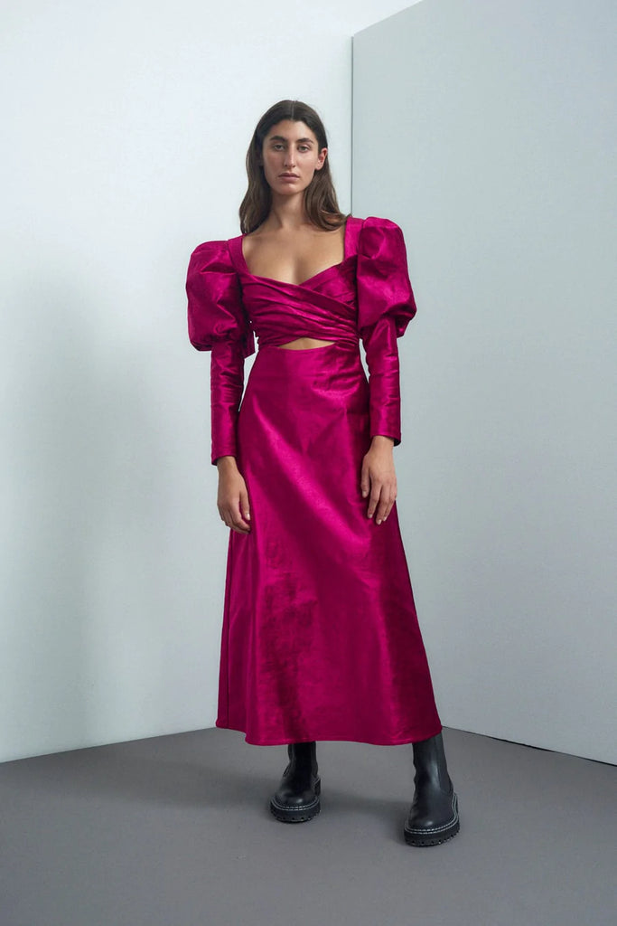 Rosario Puff Sleeve Midi Dress
