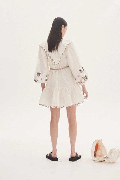 NELLY EMBROIDERED MINI DRESS