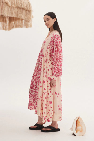 ESMERELDA SPLICED MIDI DRESS