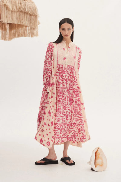 ESMERELDA SPLICED MIDI DRESS