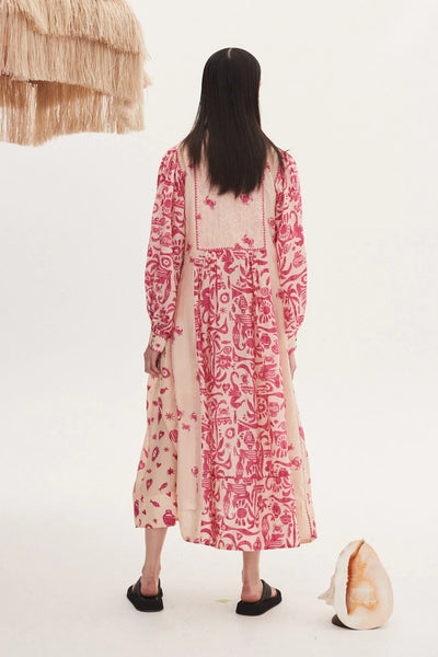 ESMERELDA SPLICED MIDI DRESS