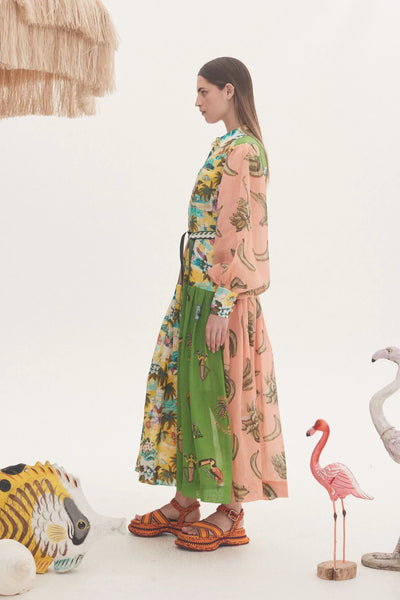 HOLIDAY PATCHWORK SHIRTDRESS