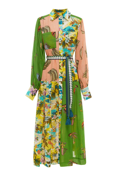 HOLIDAY PATCHWORK SHIRTDRESS