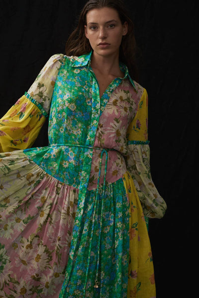 KENZIE PATCHWORK SHIRTDRESS