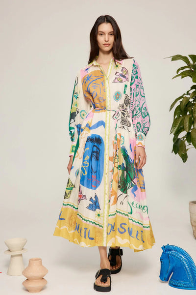 Soleil Patchwork Shirtdress