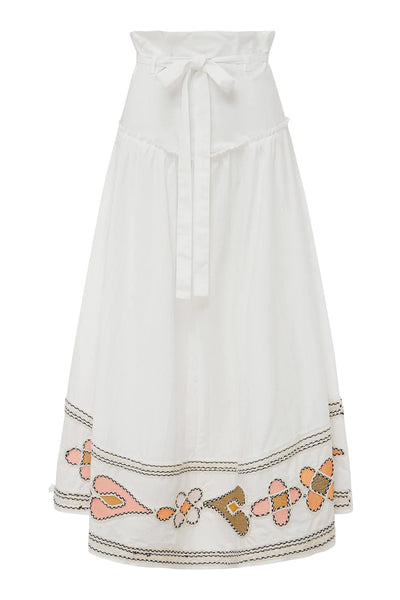 Spades Embroidered Midi Skirt