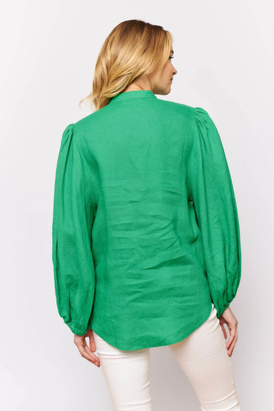Charade Shirt In Emerald Linen