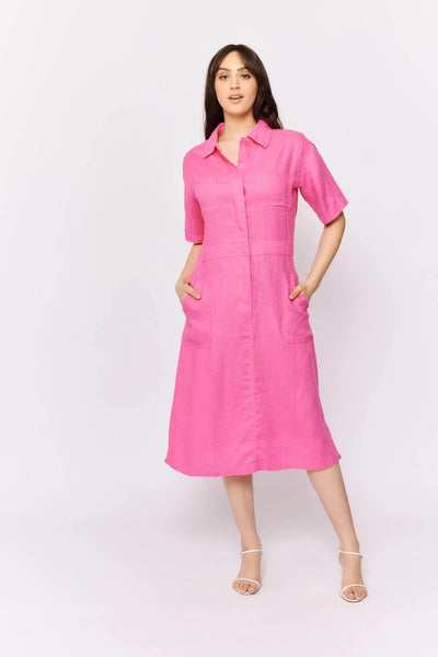 Hepburn Dress- Magenta