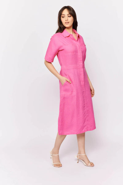 Hepburn Dress- Magenta