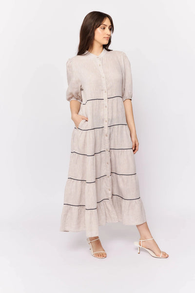 Martina Dress In String Linen