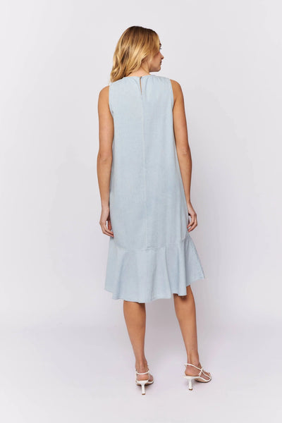 Sassy Dress In Pale Blue Denim